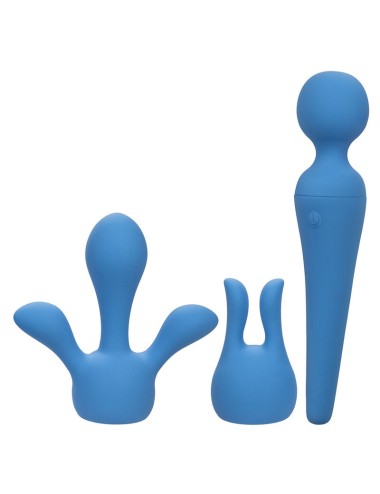 CALEXOTICS - COUTURE KIT VIBRATEUR WAND 10 VIBRATIONS BLEU