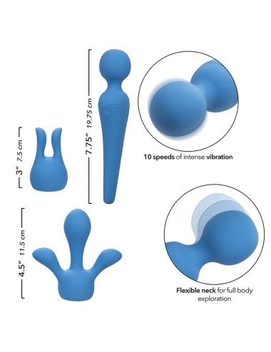 CALEXOTICS - COUTURE KIT VIBRATEUR WAND 10 VIBRATIONS BLEU