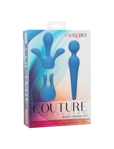 CALEXOTICS - COUTURE KIT VIBRATEUR WAND 10 VIBRATIONS BLEU
