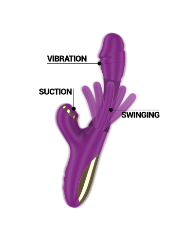 INTENSE - ATENEO VIBRATEUR MULTIFONCTION RECHARGEABLE 7 VIBRATIONS AVEC LANGUE OSCILLANTE ET SUCER VIOLET