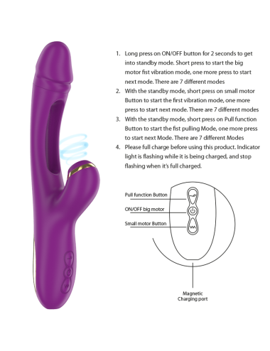 INTENSE - ATENEO VIBRATEUR MULTIFONCTION RECHARGEABLE 7 VIBRATIONS AVEC LANGUE OSCILLANTE ET SUCER VIOLET