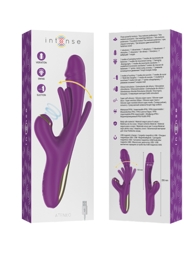 INTENSE - ATENEO VIBRATEUR MULTIFONCTION RECHARGEABLE 7 VIBRATIONS AVEC LANGUE OSCILLANTE ET SUCER VIOLET