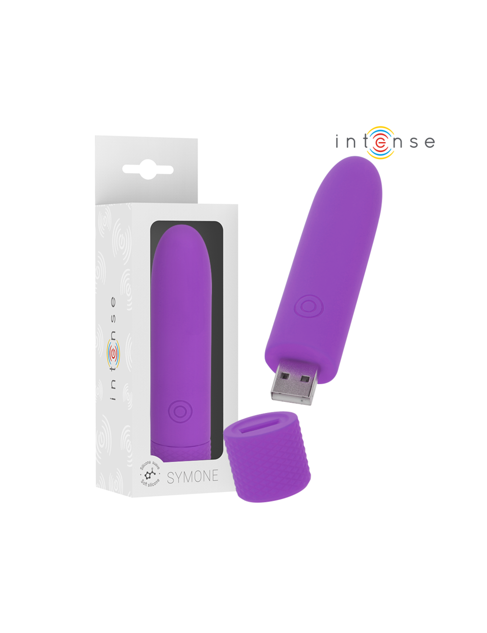 INTENSE - SYMONE USB WIEDERAUFLADBARER VIBRIERENDER BULLET 8 VIBRATIONEN LILA 10 X 2 INTENSE - SYMONE USB WIEDERAUFLADBARER VIBRIERENDER BULLET 8 VIBRATIONEN LILA 10 X 2