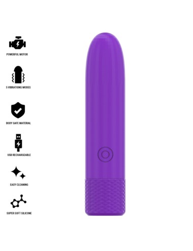 INTENSE - SYMONE USB WIEDERAUFLADBARER VIBRIERENDER BULLET 8 VIBRATIONEN LILA 10 X 2