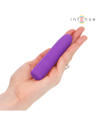 INTENSE - SYMONE USB WIEDERAUFLADBARER VIBRIERENDER BULLET 8 VIBRATIONEN LILA 10 X 2,2 CM