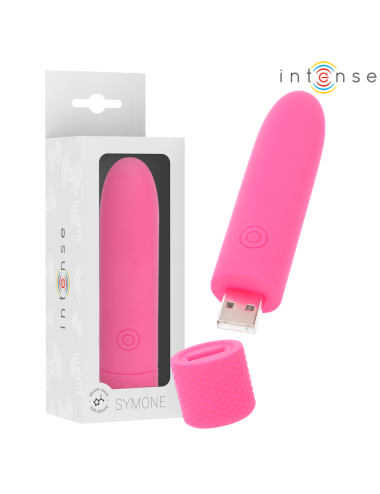 INTENSE - SYMONE USB WIEDERAUFLADBARER VIBRIERENDER BULLET 8 VIBRATIONEN ROSA 10 X 2