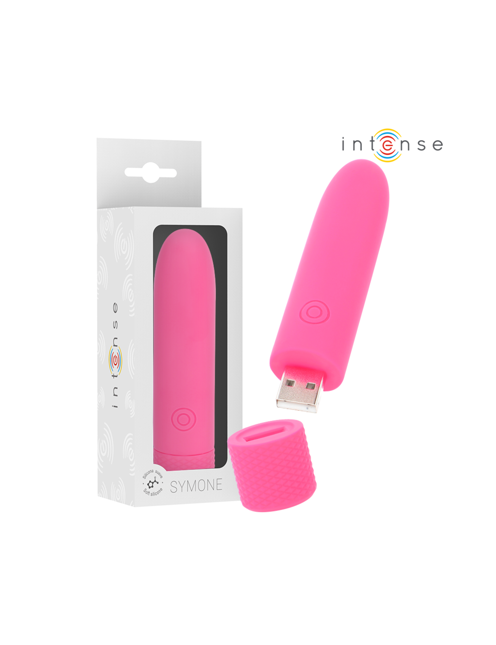 INTENSE - SYMONE USB WIEDERAUFLADBARER VIBRIERENDER BULLET 8 VIBRATIONEN ROSA 10 X 2 INTENSE - SYMONE USB WIEDERAUFLADBARER VIBRIERENDER BULLET 8 VIBRATIONEN ROSA 10 X 2
