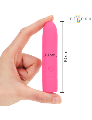 INTENSE - SYMONE USB WIEDERAUFLADBARER VIBRIERENDER BULLET 8 VIBRATIONEN ROSA 10 X 2,2 CM