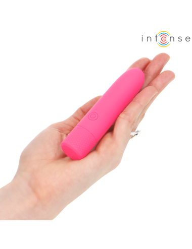 INTENSE - SYMONE USB WIEDERAUFLADBARER VIBRIERENDER BULLET 8 VIBRATIONEN ROSA 10 X 2,2 CM