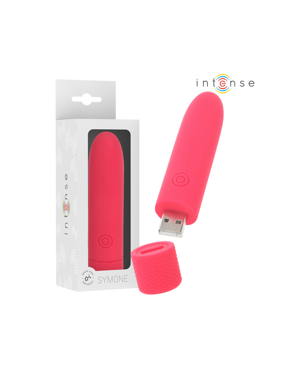 INTENSE - SYMONE USB WIEDERAUFLADBARER VIBRIERENDER BULLET 8 VIBRATIONEN ROT 10 X 2 INTENSE - SYMONE USB WIEDERAUFLADBARER VIBRIERENDER BULLET 8 VIBRATIONEN ROT 10 X 2
