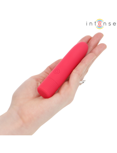 INTENSE - SYMONE USB WIEDERAUFLADBARER VIBRIERENDER BULLET 8 VIBRATIONEN ROT 10 X 2,2 CM