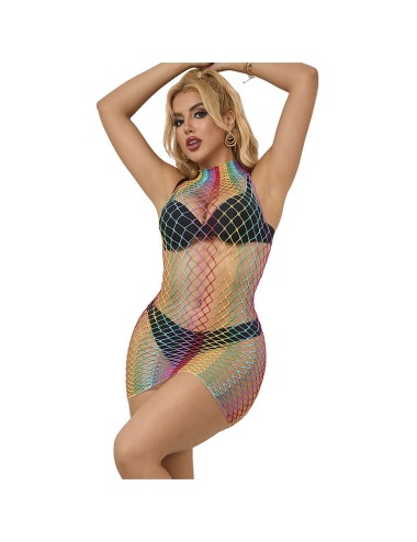 SUBBLIME - 952433 RAINBOW HOHER KRAGEN RMELLOSER NETZ BODYSTOCKING EINE GRÖSSE