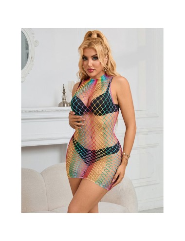 SUBBLIME - 952433 RAINBOW HOHER KRAGEN RMELLOSER NETZ BODYSTOCKING EINE GRÖSSE