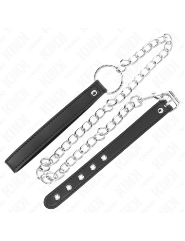 KINK - PENISRING AUS LEDER 21,5 X 2 CM MIT 60 CM METALLKETTE UND LEDERBAND