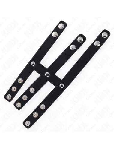 KINK - DREIFACH LEDER PENISRING MIT DRUCKVERSCHLUSS