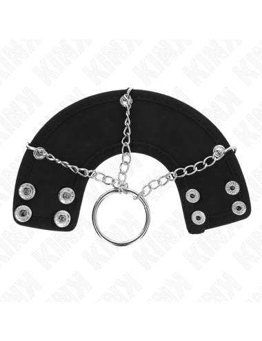 KINK - PENISRING 4 CM KETTE 7 CM METALL MIT LEDERGURTE