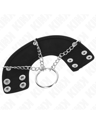 KINK - PENISRING 4 CM KETTE 7 CM METALL MIT LEDERGURTE