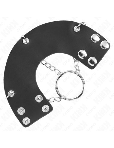 KINK - PENISRING 4 CM KETTE 7 CM METALL MIT LEDERGURTE