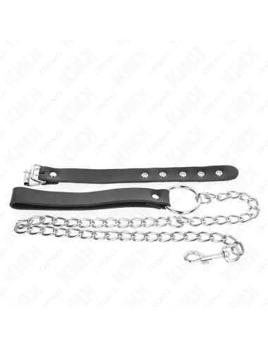 KINK - PENISRING AUS LEDER MIT RIEMEN 21,5 X 2 CM UND METALLKETTE 60 CM