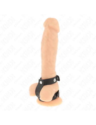 KINK - VERSTELLBARER DOPPELTER PENISRING AUS LEDER