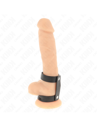 KINK - VERSTELLBARER DOPPELTER PENISRING AUS LEDER