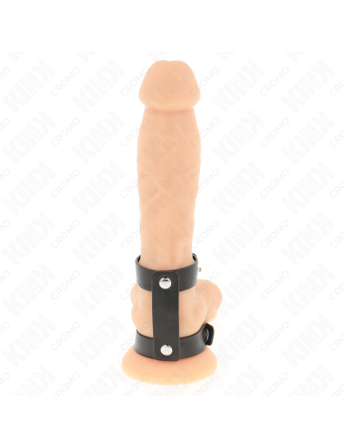 KINK - VERSTELLBARER DOPPELTER PENISRING AUS LEDER