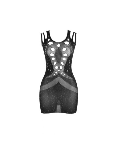 SUBBLIME - 952198 NETZ-BODYSTOCKING MIT BRILLANTEN DIAMANTEN SCHWARZ EINE GRÖSSE