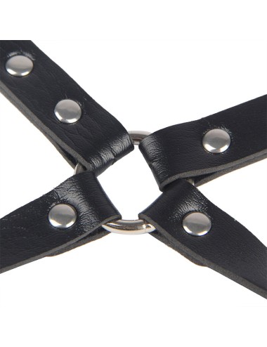SUBBLIME - 953690 HANDSCHELLEN MIT BONDAGE-GÜRTEL SCHWARZ EINE GRÖSSE