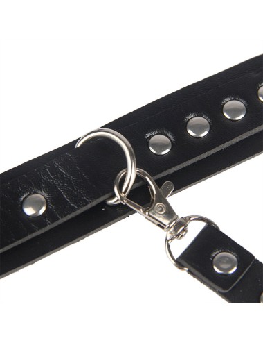 SUBBLIME - 953690 HANDSCHELLEN MIT BONDAGE-GÜRTEL SCHWARZ EINE GRÖSSE