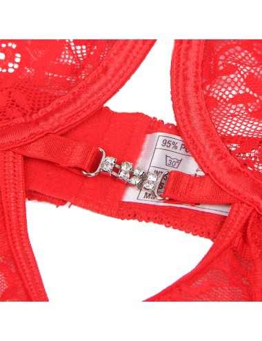 SUBBLIME - 954215 SPITZEN-BABYDOLL MIT VERSTELLBAREN TRÄGERN ROT L/XL