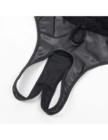 SUBBLIME - 954383 SEXY BODY MIT STRUMPFGÜRTEL SCHWARZ S/M