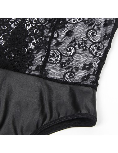 SUBBLIME - 954383 SEXY BODY MIT STRUMPFGÜRTEL SCHWARZ S/M