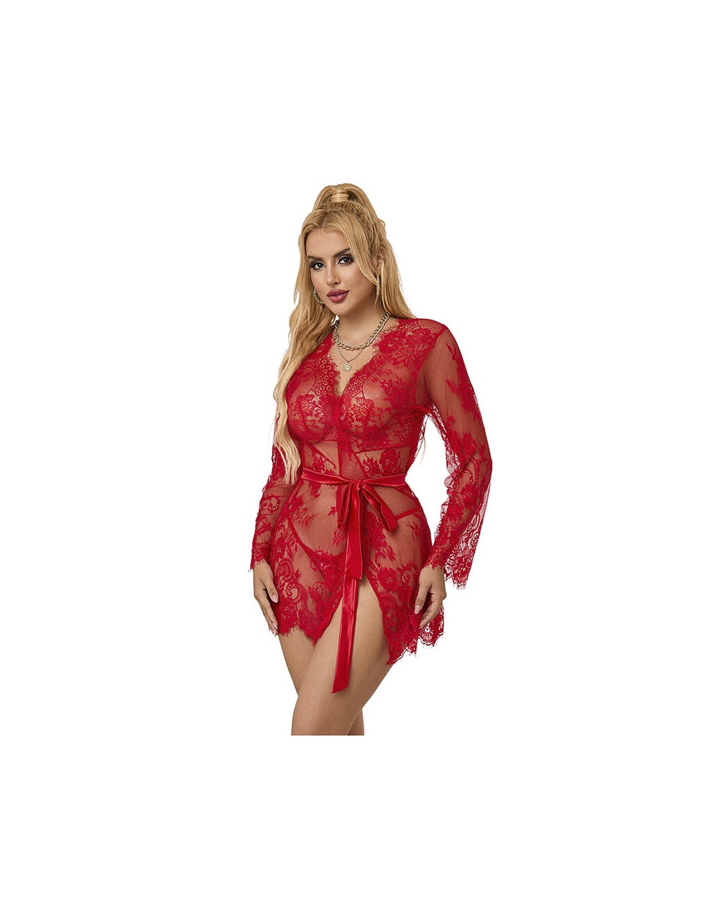 SUBBLIME - 953782 SPITZEN-NACHTHEMD + STRING ROT L/XL SUBBLIME - 953782 SPITZEN-NACHTHEMD + STRING ROT L/XL