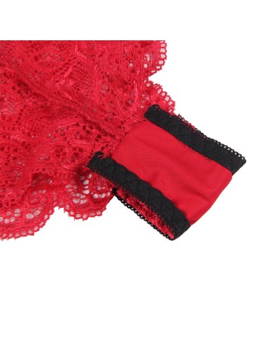 SUBBLIME - 953904 NACHTHEMD + HÖSCHEN AUS SEIDE UND SPITZE ROT L/XL