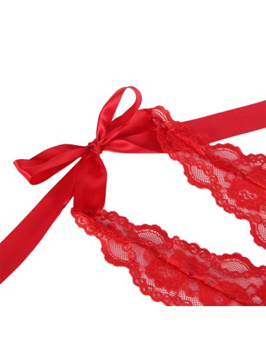 SUBBLIME - 953980 SEXY BODY MIT RÜSCHEN + GÜRTEL ROT L/XL
