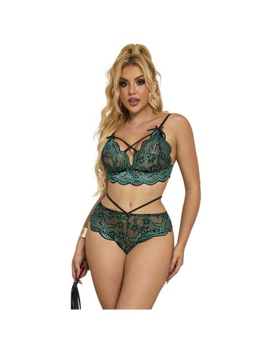 SUBBLIME - 954086 BH + HÖSCHEN SPITZE GRÜN S/M