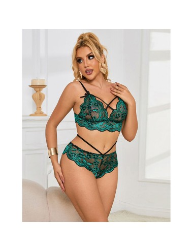 SUBBLIME - 954086 BH + HÖSCHEN SPITZE GRÜN S/M