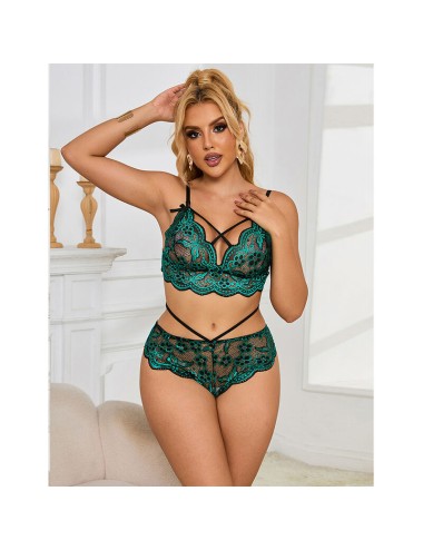 SUBBLIME - 954086 BH + HÖSCHEN SPITZE GRÜN S/M
