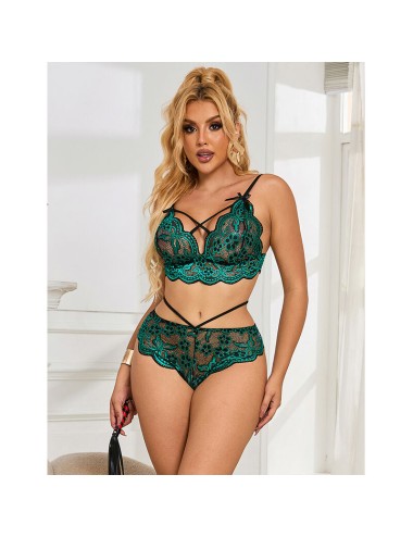 SUBBLIME - 954086 BH + HÖSCHEN SPITZE GRÜN S/M