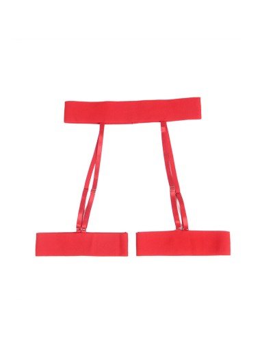 SUBBLIME - 954338 BH + STRING + STRUMPFGÜRTEL MIT HERZDRUCK ROT L/XL