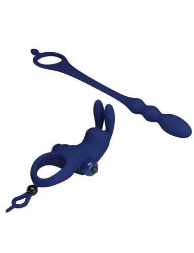 PRETTY LOVE - AYAD RABBIT VIBRATORRING MIT STECKER BLAU