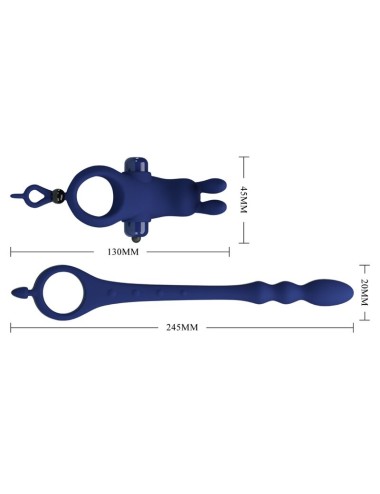 PRETTY LOVE - AYAD RABBIT VIBRATORRING MIT STECKER BLAU