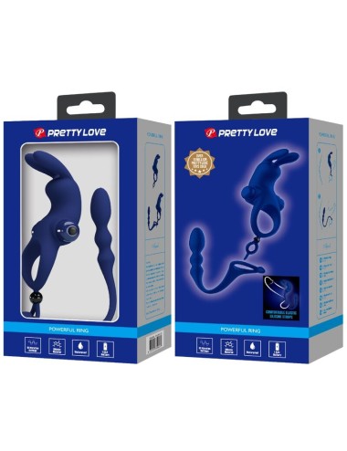 PRETTY LOVE - AYAD RABBIT VIBRATORRING MIT STECKER BLAU