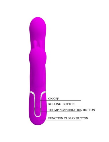 PRETTY LOVE - CAMMY TRIPLE VIBRATOR MULTIFUNKTION 4 IN 1 ROSA