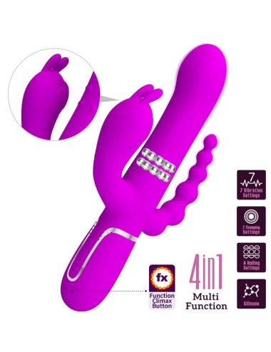 PRETTY LOVE - CAMMY TRIPLE VIBRATOR MULTIFUNKTION 4 IN 1 ROSA