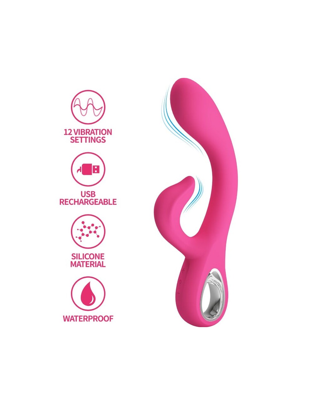 PRETTY LOVE - FRITZ RABBIT VIBRATOR 12 VIBRATIONEN ROSA