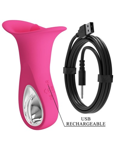PRETTY LOVE - CLYDE ORALVIBRATOR VIBRIERENDE ZUNGE 12 VIBRATIONEN ROSA