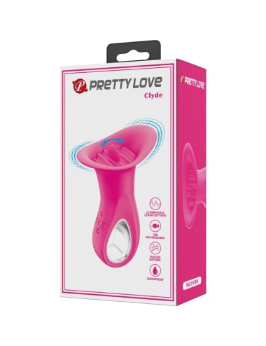 PRETTY LOVE - CLYDE ORALVIBRATOR VIBRIERENDE ZUNGE 12 VIBRATIONEN ROSA