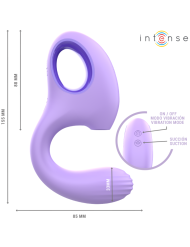 INTENSE - BAXTER VIBRATOR & STIMULATOR VIOLETT FERNBEDIENUNG