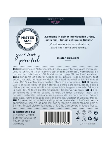MISTER SIZE - KONDOME GRÖSSE XXL 64 MM (3 EINHEITEN)